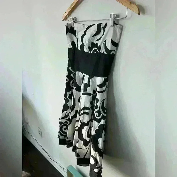 Y2K Costa Blanca Euro Summer Cotton Floral Black White Fairy Core Girl Dress XS - Picture 3 of 15